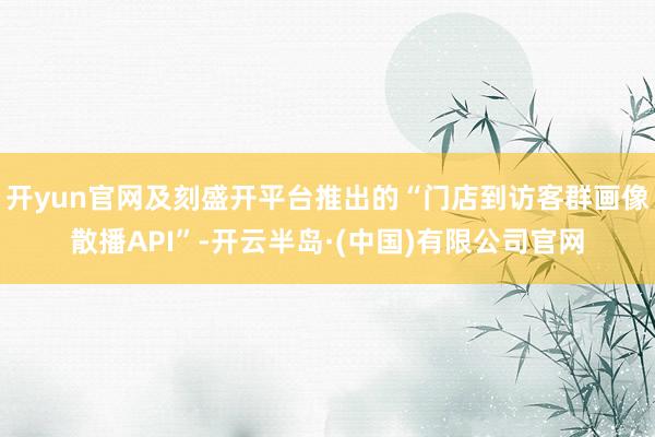 开yun官网及刻盛开平台推出的“门店到访客群画像散播API”-开云半岛·(中国)有限公司官网