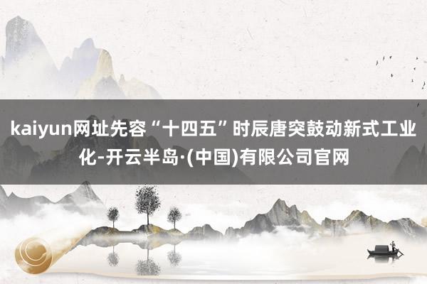 kaiyun网址先容“十四五”时辰唐突鼓动新式工业化-开云半岛·(中国)有限公司官网