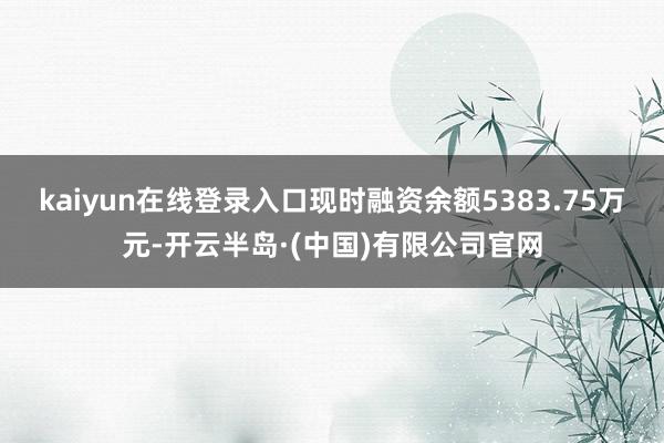 kaiyun在线登录入口现时融资余额5383.75万元-开云半岛·(中国)有限公司官网