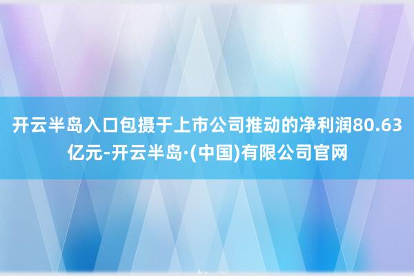 开云半岛入口包摄于上市公司推动的净利润80.63亿元-开云半岛·(中国)有限公司官网