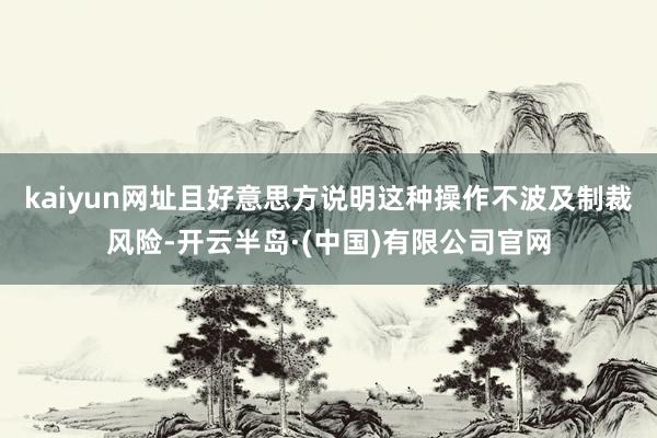 kaiyun网址且好意思方说明这种操作不波及制裁风险-开云半岛·(中国)有限公司官网