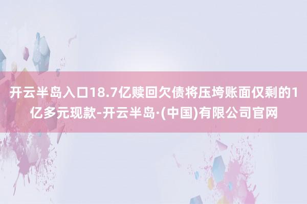 开云半岛入口18.7亿赎回欠债将压垮账面仅剩的1亿多元现款-开云半岛·(中国)有限公司官网