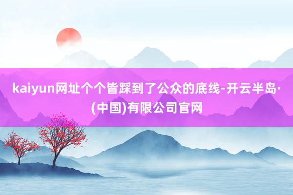 kaiyun网址个个皆踩到了公众的底线-开云半岛·(中国)有限公司官网