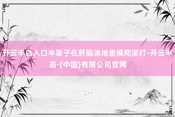 开云半岛入口半辈子在肝脑涂地里摸爬滚打-开云半岛·(中国)有限公司官网