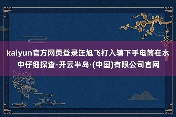 kaiyun官方网页登录汪旭飞打入辖下手电筒在水中仔细探查-开云半岛·(中国)有限公司官网