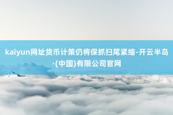 kaiyun网址货币计策仍将保抓扫尾紧缩-开云半岛·(中国)有限公司官网