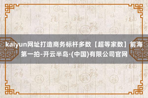 kaiyun网址打造商务标杆多数【超等家数】前海第一拍-开云半岛·(中国)有限公司官网
