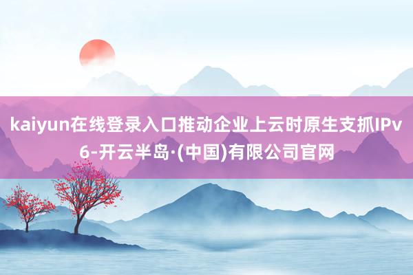 kaiyun在线登录入口推动企业上云时原生支抓IPv6-开云半岛·(中国)有限公司官网